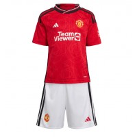 Dětský fotbalový dres Manchester United Alejandro Garnacho #17 2023-24 Domácí Krátký Rukáv (+ trenýrky)